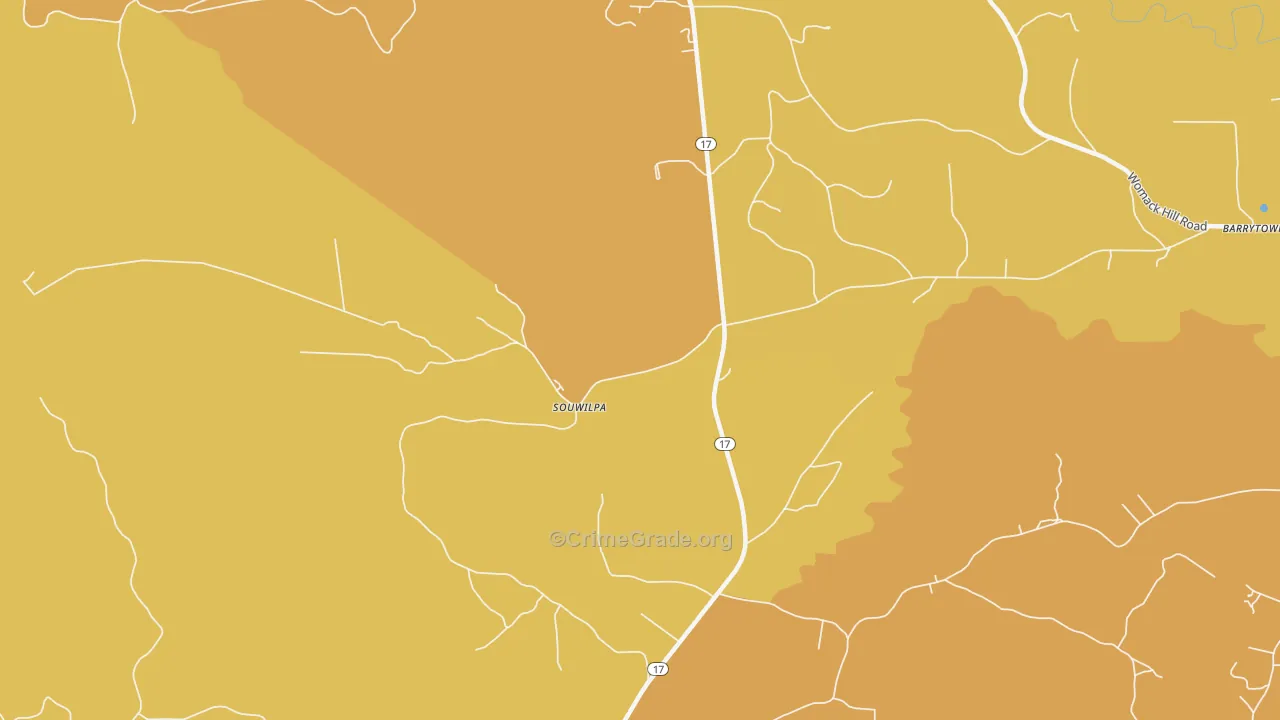 Souwilpa, AL Map of Vehicle Theft Rates