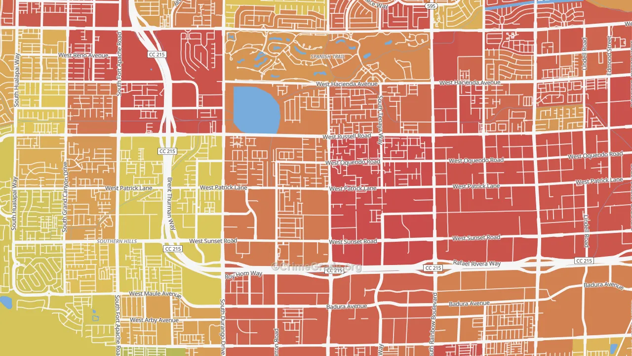 Sovana, Spring Valley, NV Map of Vehicle Theft Rates