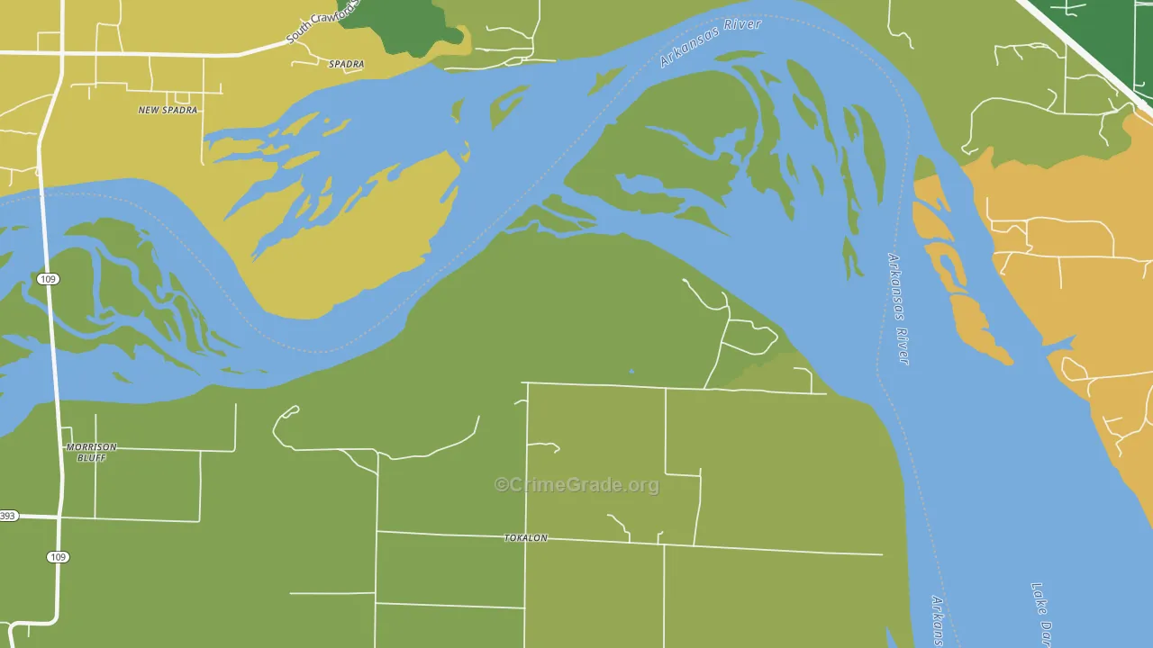 Spadra, AR Map of Vehicle Theft Rates
