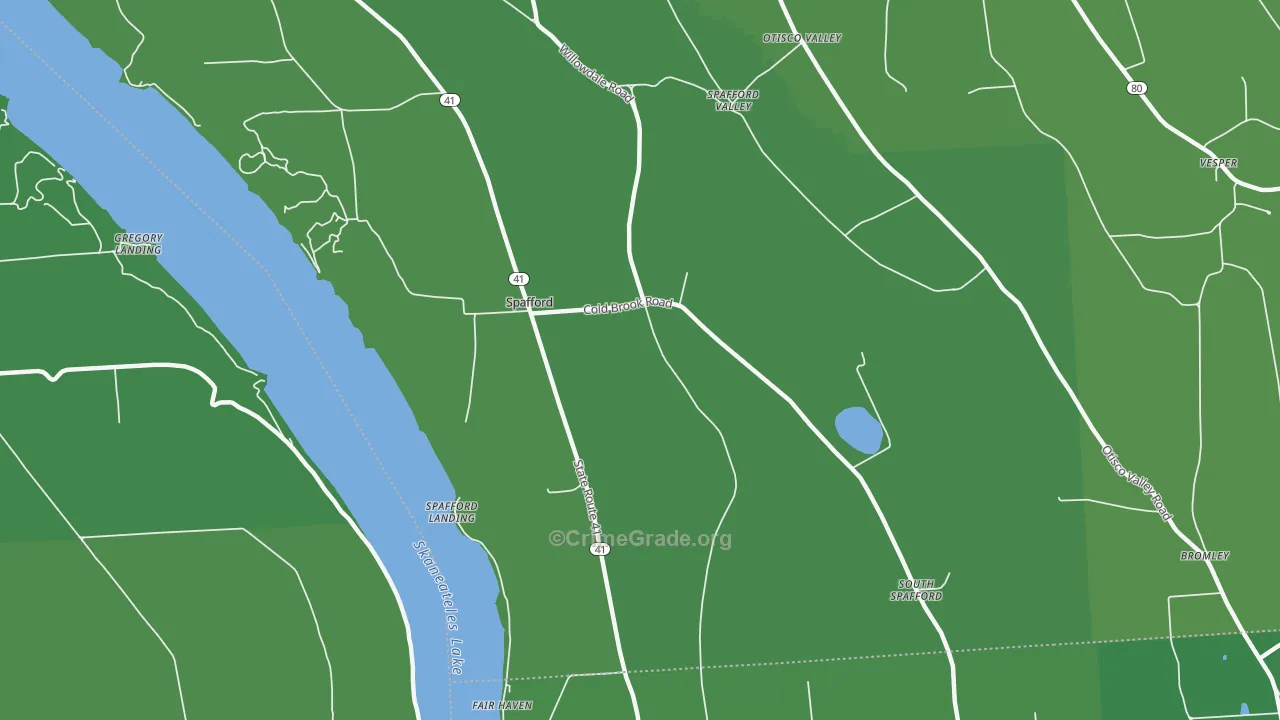 Spafford, NY Map of Vehicle Theft Rates