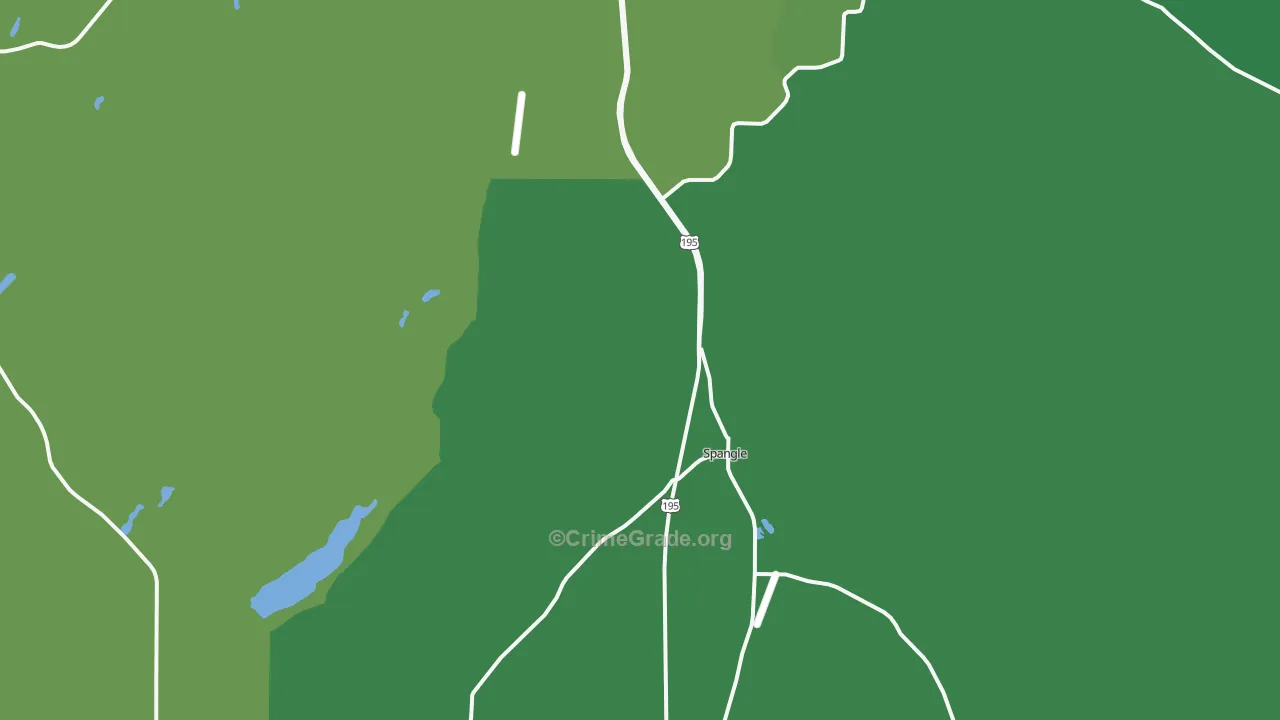 Spangle, WA Map of Vehicle Theft Rates