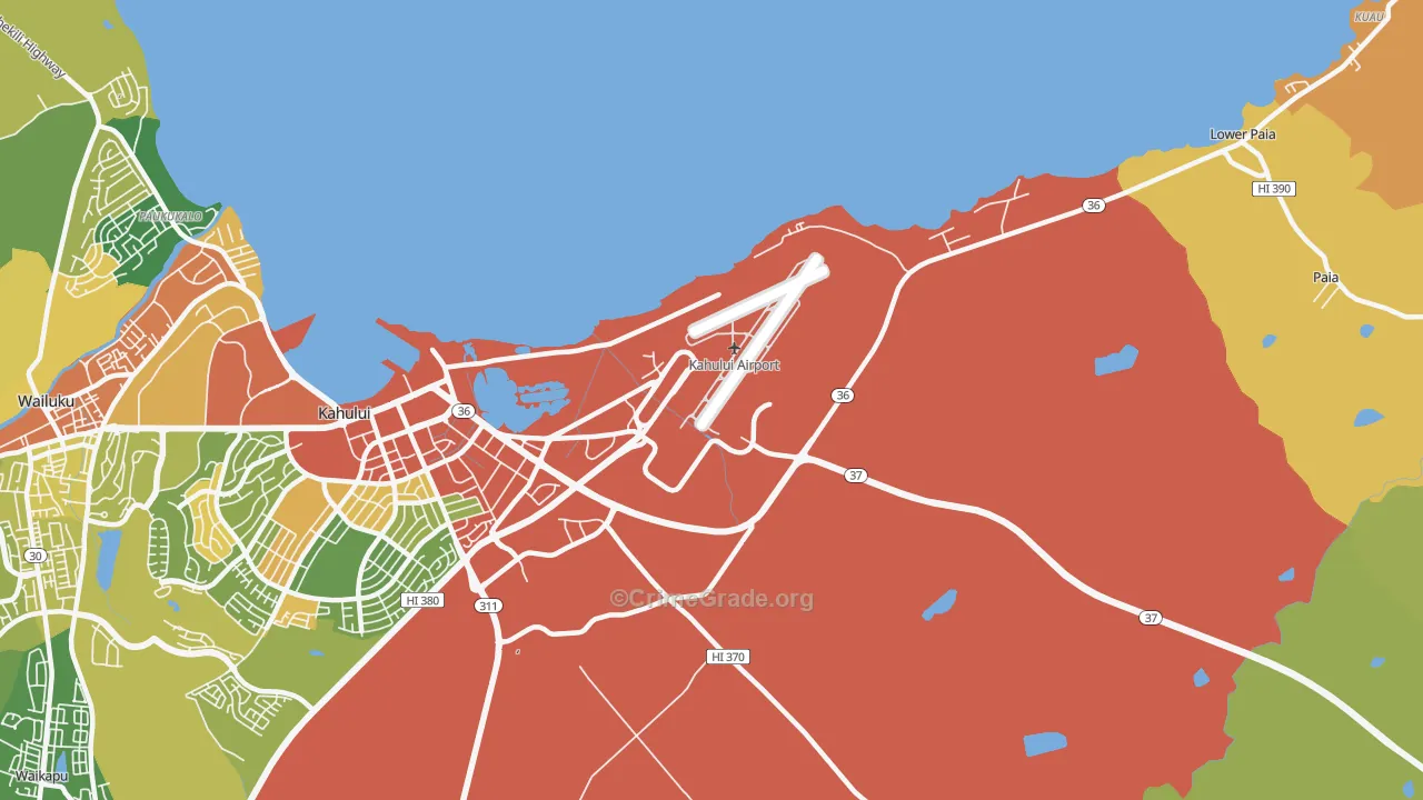 Spanish B Village, HI Map of Vehicle Theft Rates