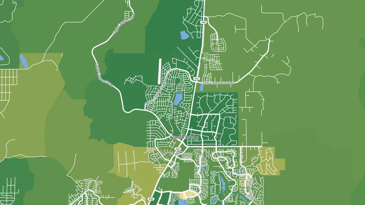 Spanish Springs, NV Map of Vehicle Theft Rates
