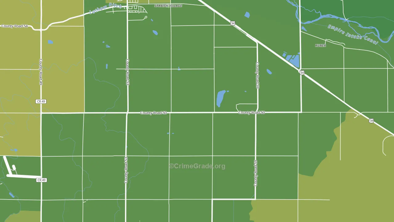 Spanish Village, CO Map of Vehicle Theft Rates