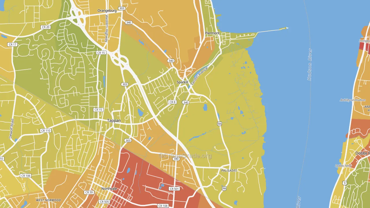 Sparkill, NY Map of Vehicle Theft Rates
