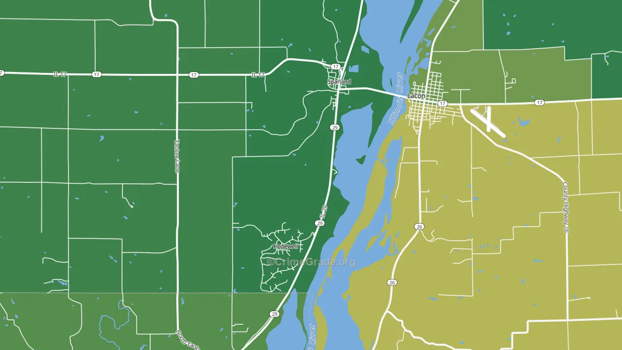 Sparland, IL Map of Vehicle Theft Rates