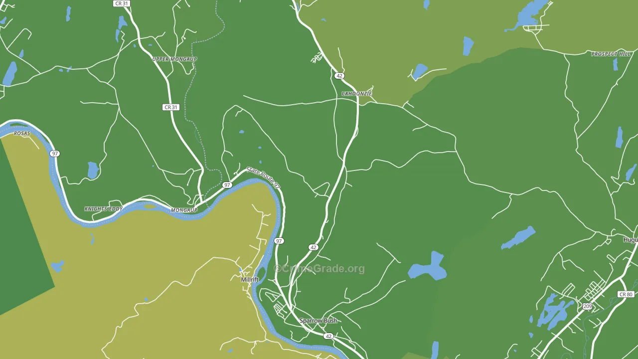 Sparrow Bush, NY Map of Vehicle Theft Rates