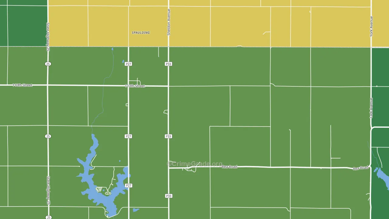 Spaulding, IA Map of Vehicle Theft Rates