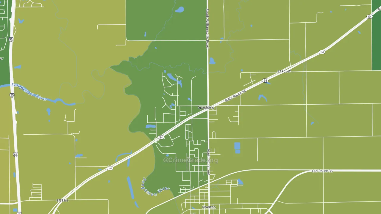 Spaulding, IL Map of Vehicle Theft Rates