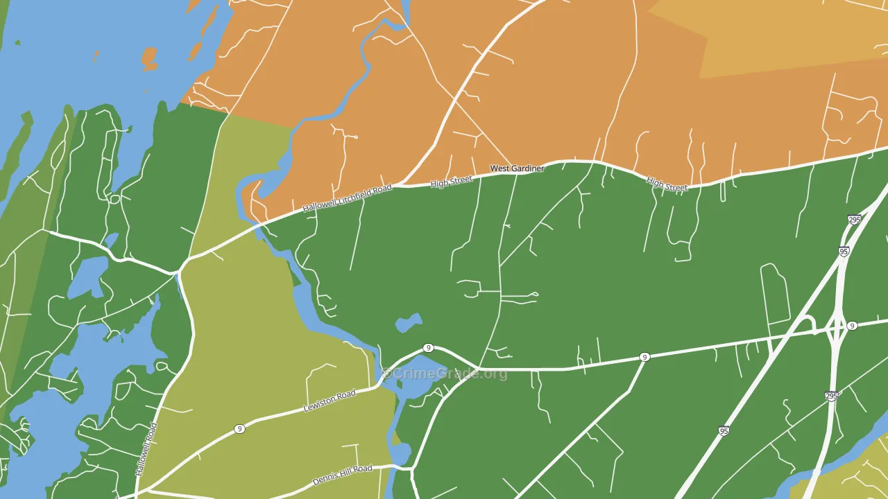 Spears Corner, ME Map of Vehicle Theft Rates