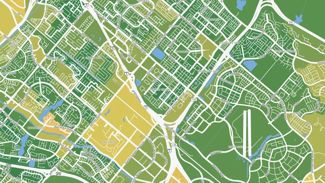 Spectrum, Irvine, CA Map of Vehicle Theft Rates