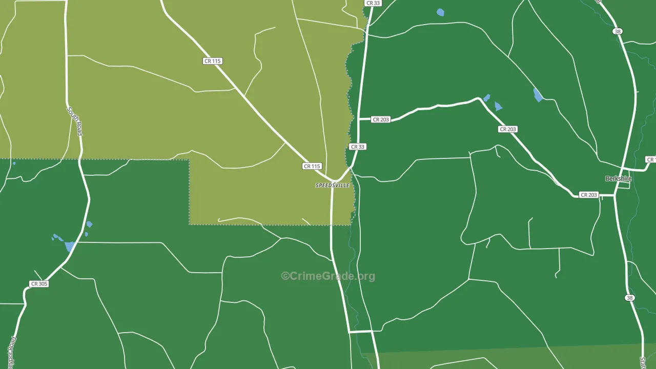 Speedsville, NY Map of Vehicle Theft Rates