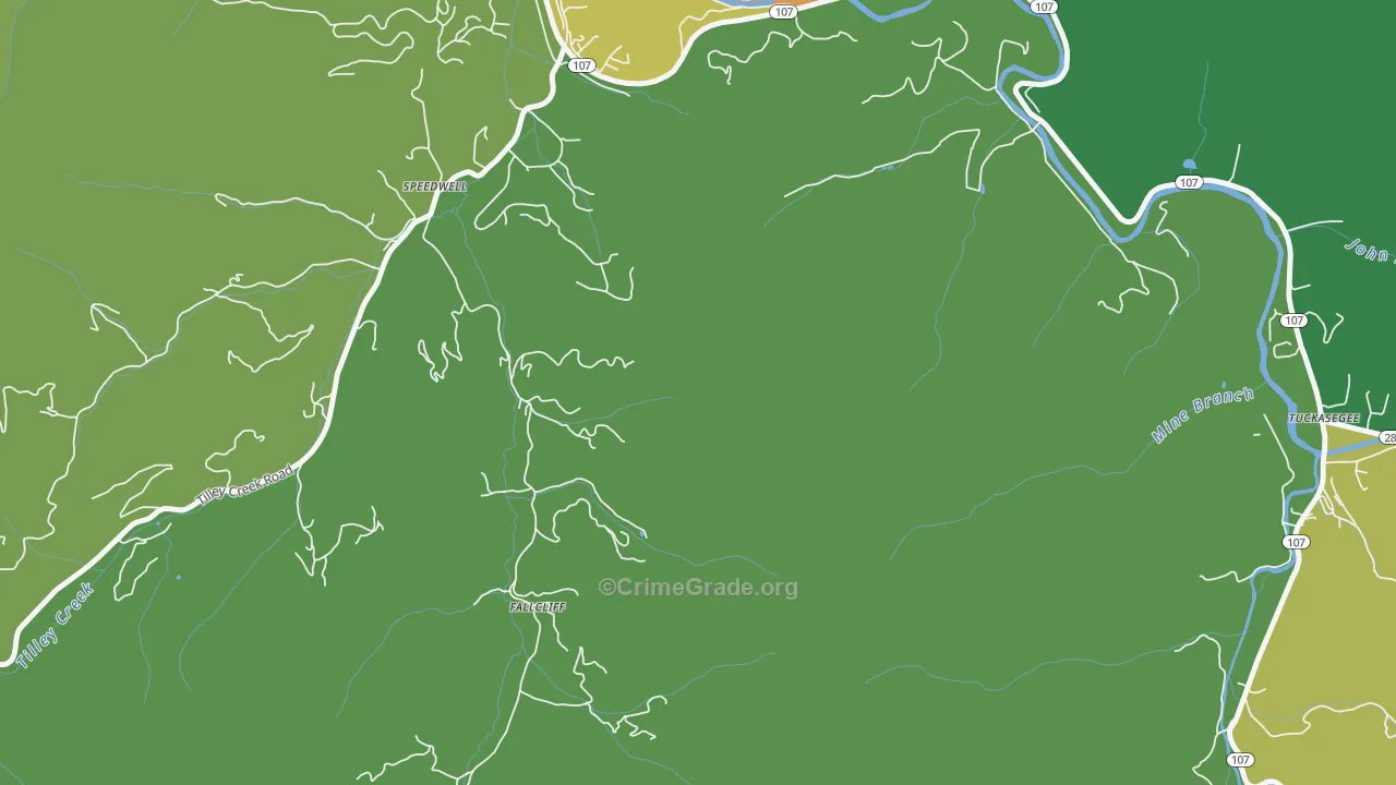 Speedwell, NC Map of Vehicle Theft Rates