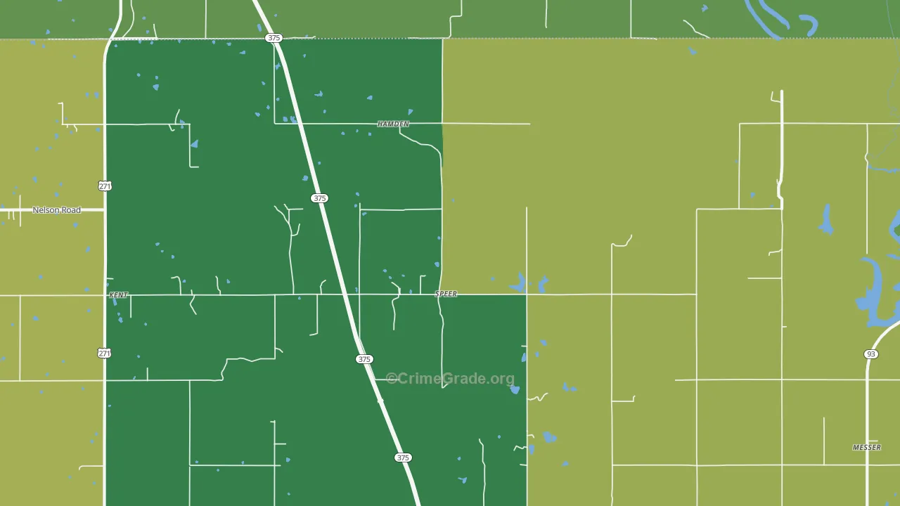 Speer, OK Map of Vehicle Theft Rates