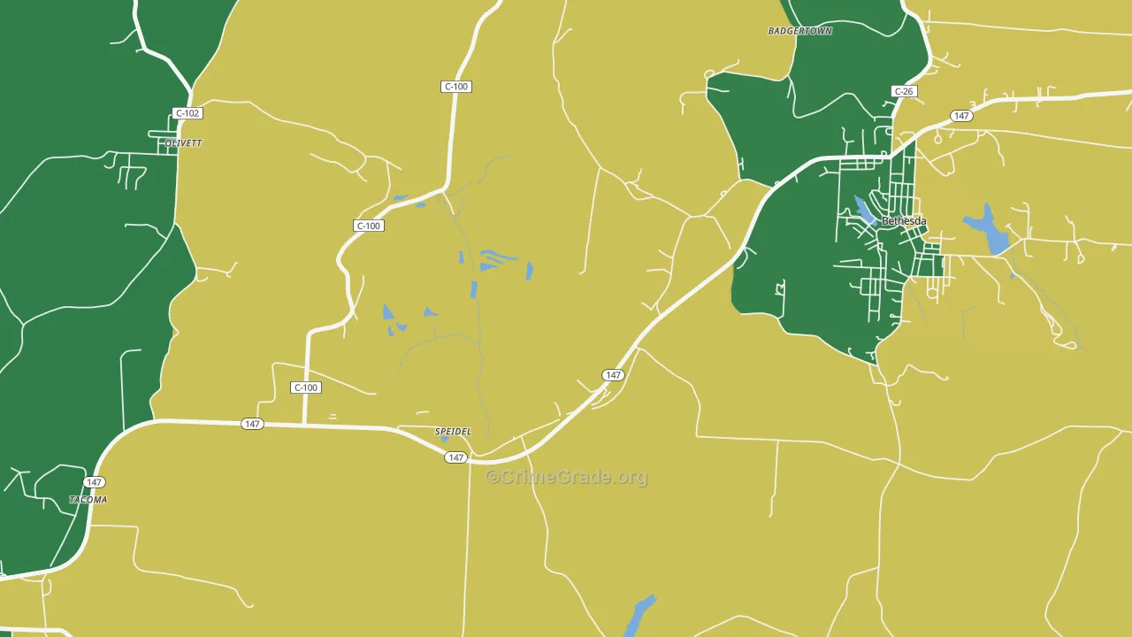 Speidel, OH Map of Vehicle Theft Rates