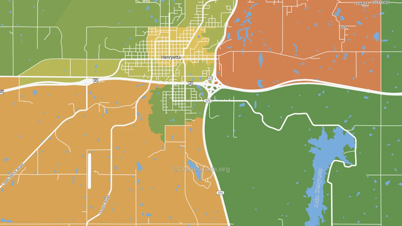 Spelter City, OK Map of Vehicle Theft Rates