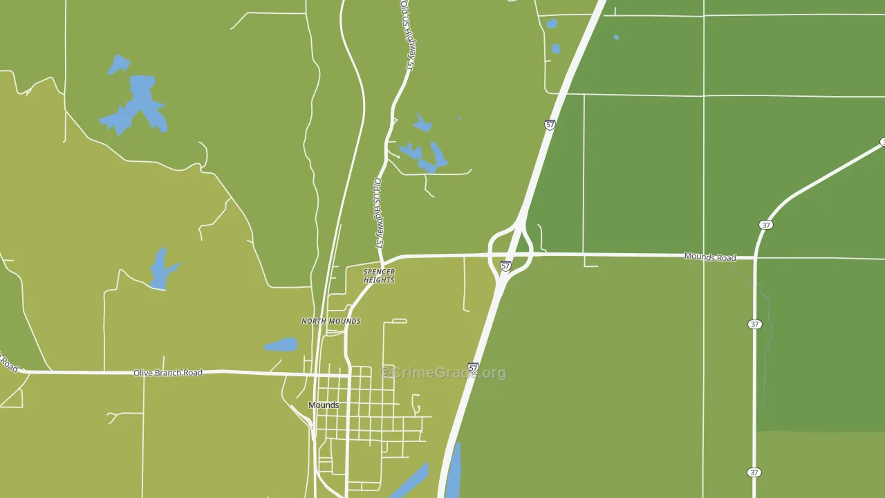 Spencer Heights, IL Map of Vehicle Theft Rates