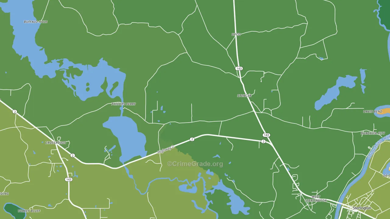 Spencer, LA Map of Vehicle Theft Rates