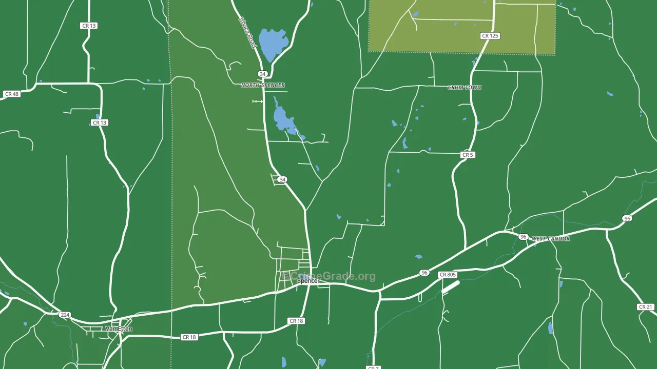 Spencer, NY Map of Vehicle Theft Rates