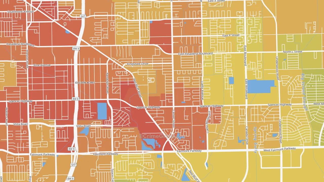 Spencer View Terrace, Deer Park, TX Map of Vehicle Theft Rates