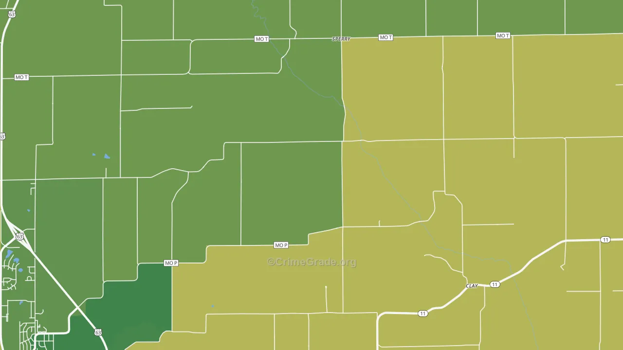 Sperry, MO Map of Vehicle Theft Rates