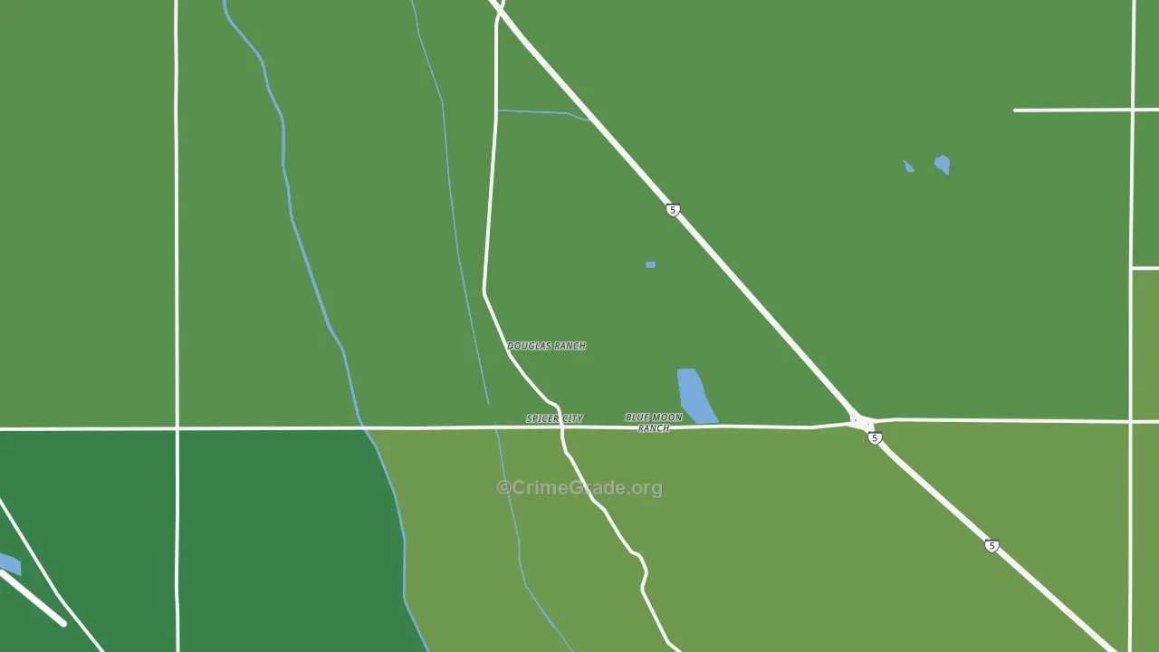 Spicer City, CA Map of Vehicle Theft Rates