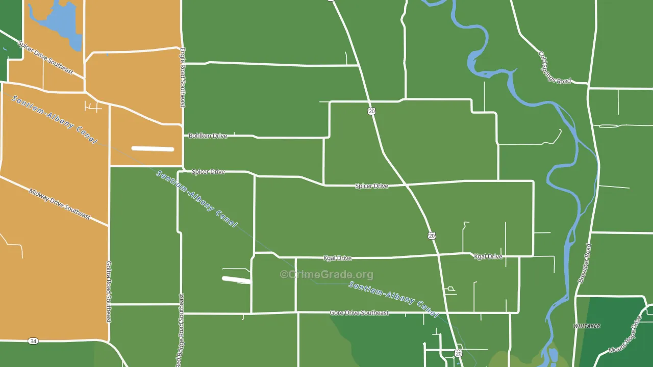 Spicer, OR Map of Vehicle Theft Rates