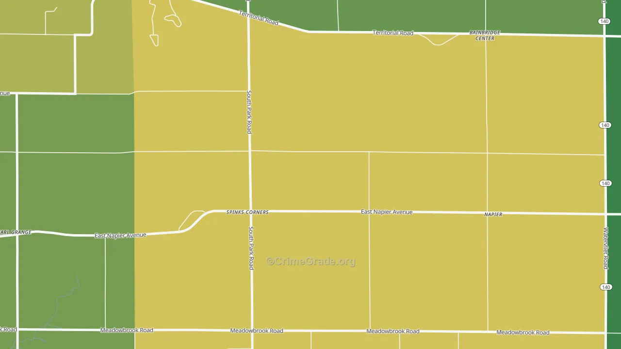 Spinks Corners, MI Map of Vehicle Theft Rates