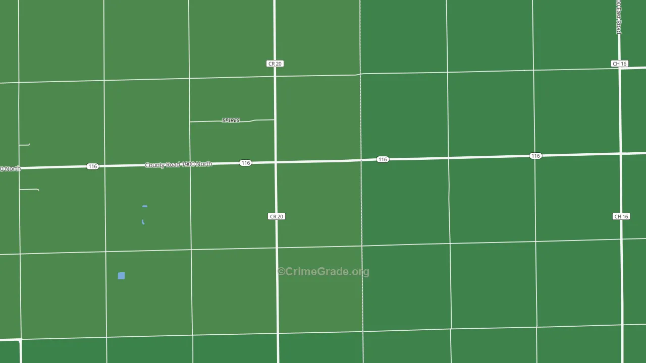 Spires, IL Map of Vehicle Theft Rates