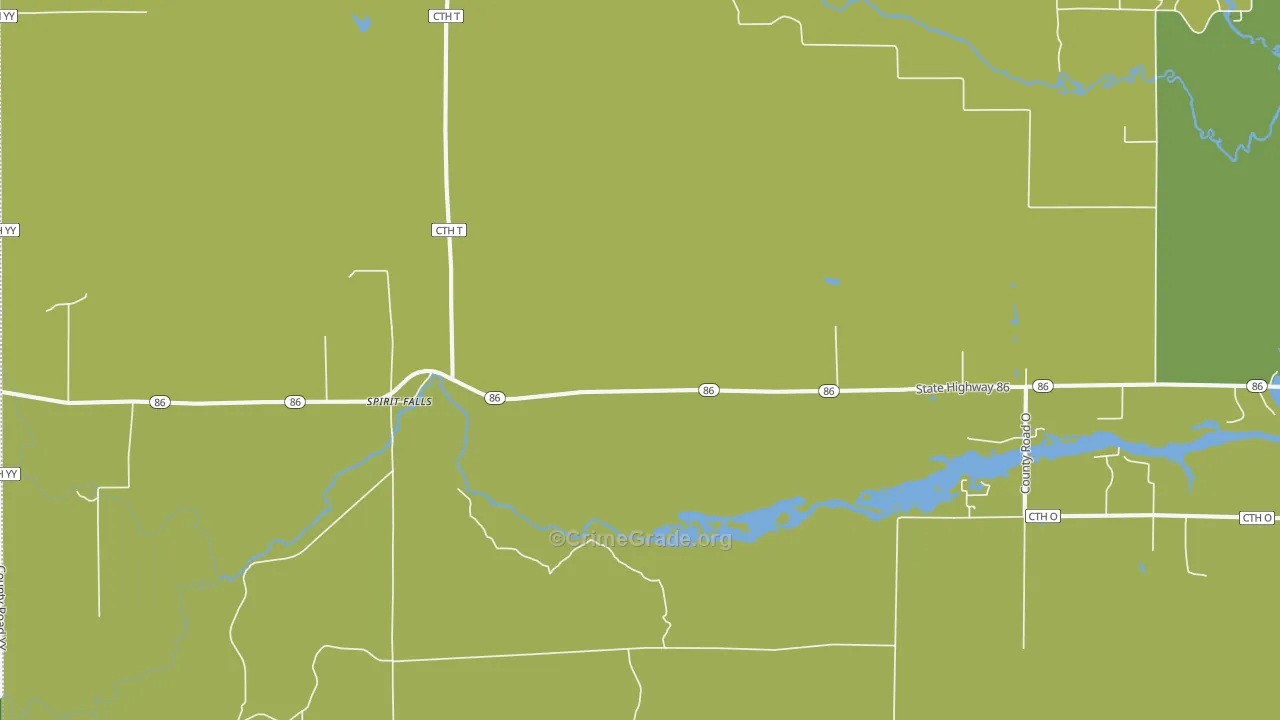 Spirit Falls, WI Map of Vehicle Theft Rates