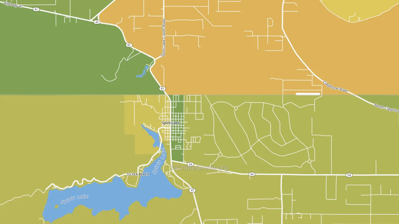 Spirit Lake, ID Map of Vehicle Theft Rates