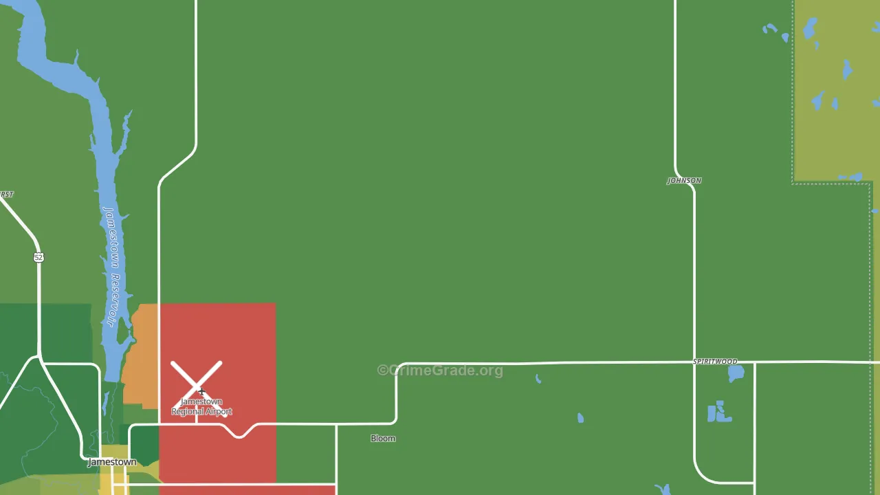 Spiritwood, ND Map of Vehicle Theft Rates