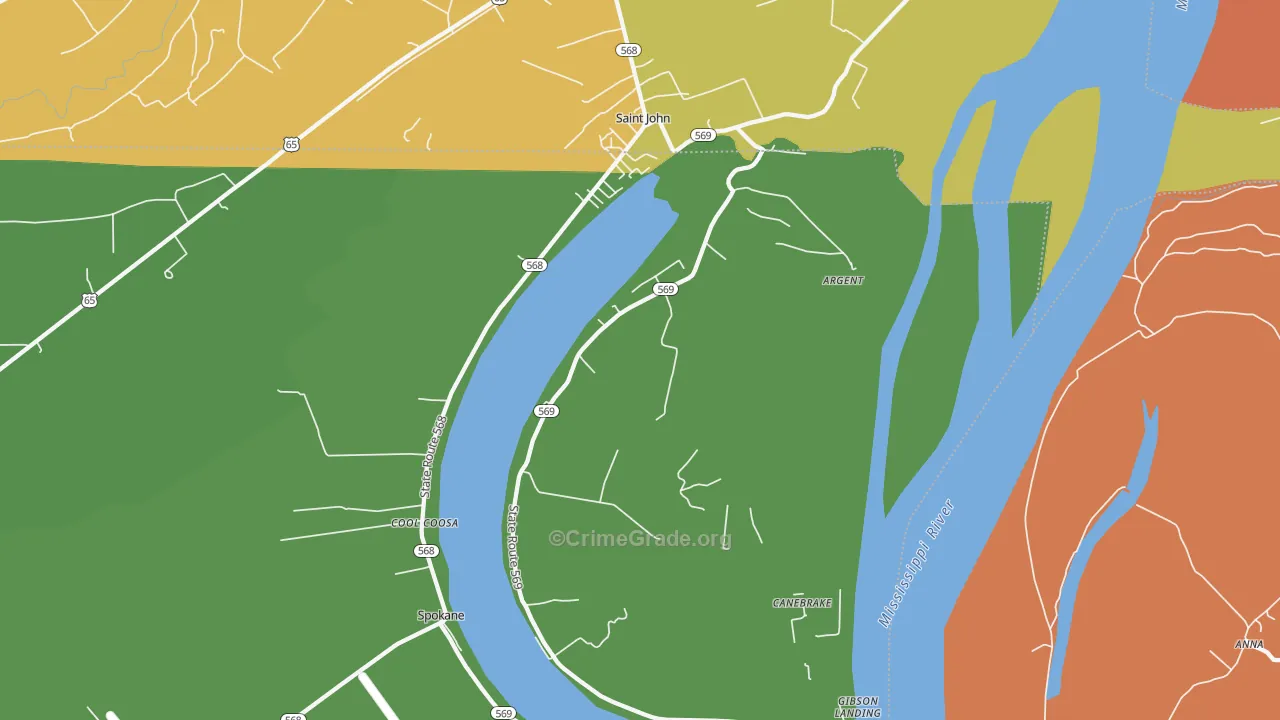 Spokane, LA Map of Vehicle Theft Rates