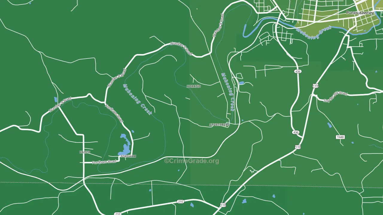 Sportsburg, PA Map of Vehicle Theft Rates