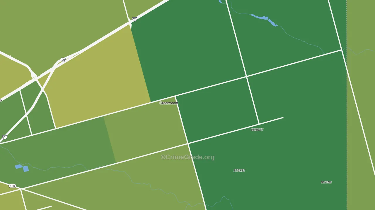 Spraberry, TX Map of Vehicle Theft Rates