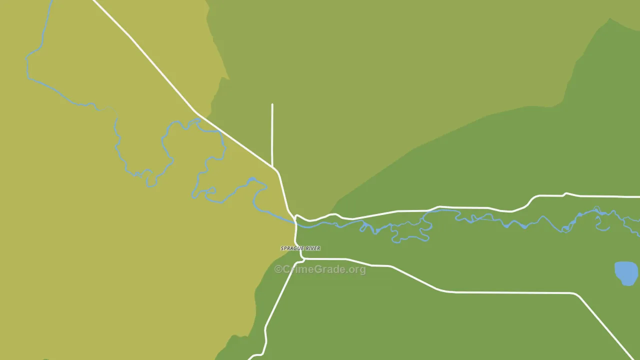 Sprague River, OR Map of Vehicle Theft Rates