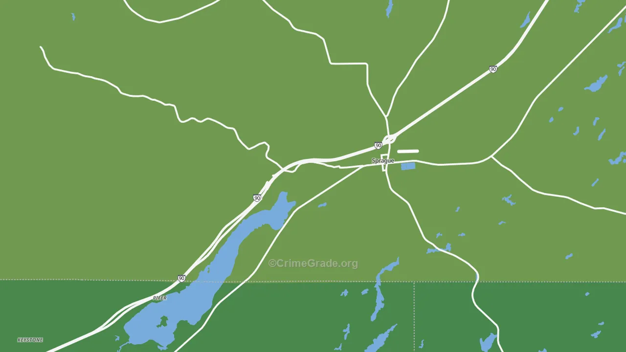 Sprague, WA Map of Vehicle Theft Rates