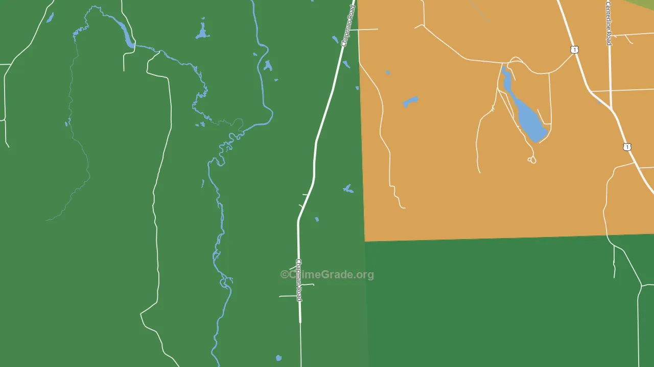 Spragueville, ME Map of Vehicle Theft Rates