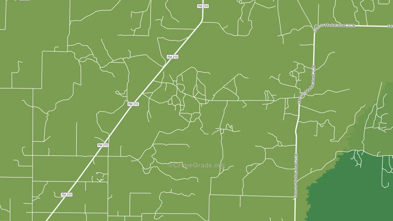 Spring Creek, TX Map of Vehicle Theft Rates