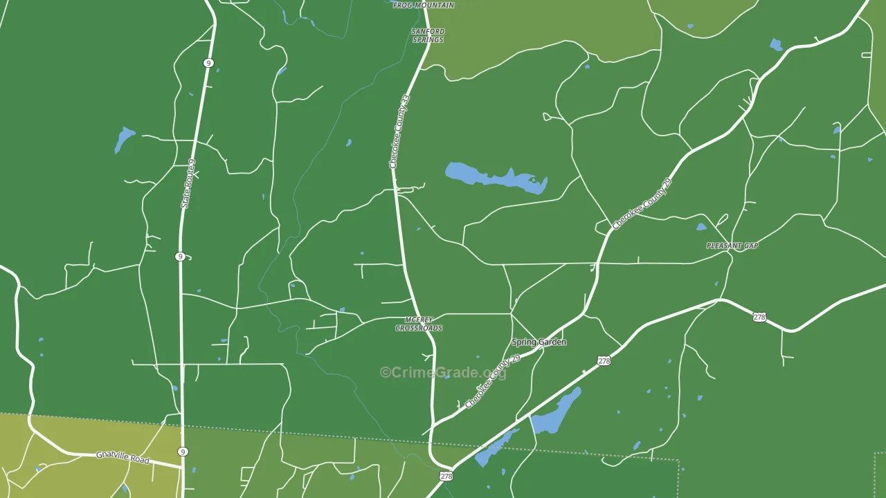 Spring Garden, AL Map of Vehicle Theft Rates