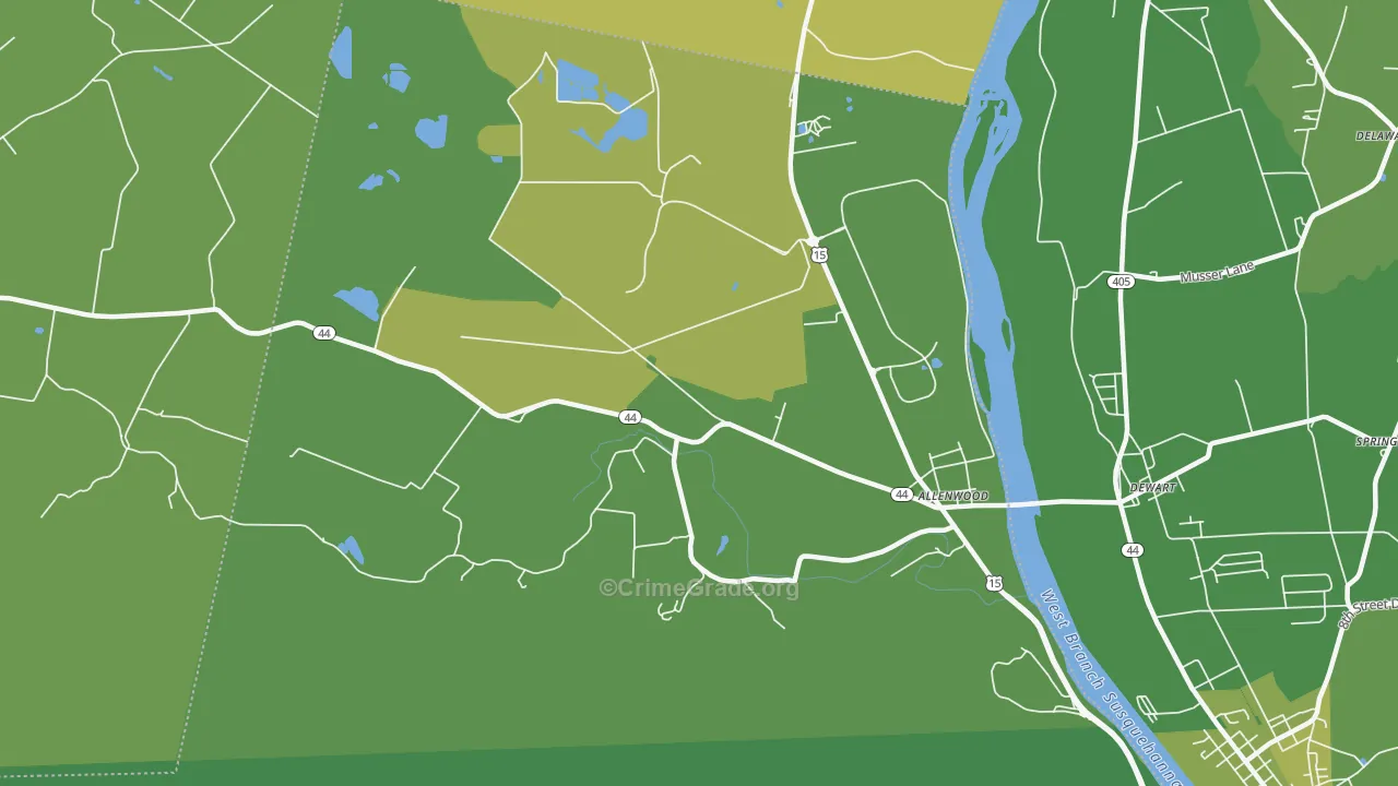 Spring Garden, PA Map of Vehicle Theft Rates