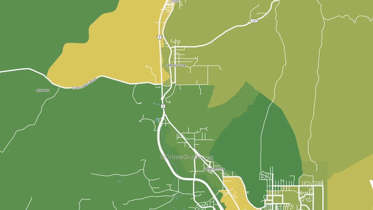 Spring Glen, UT Map of Vehicle Theft Rates