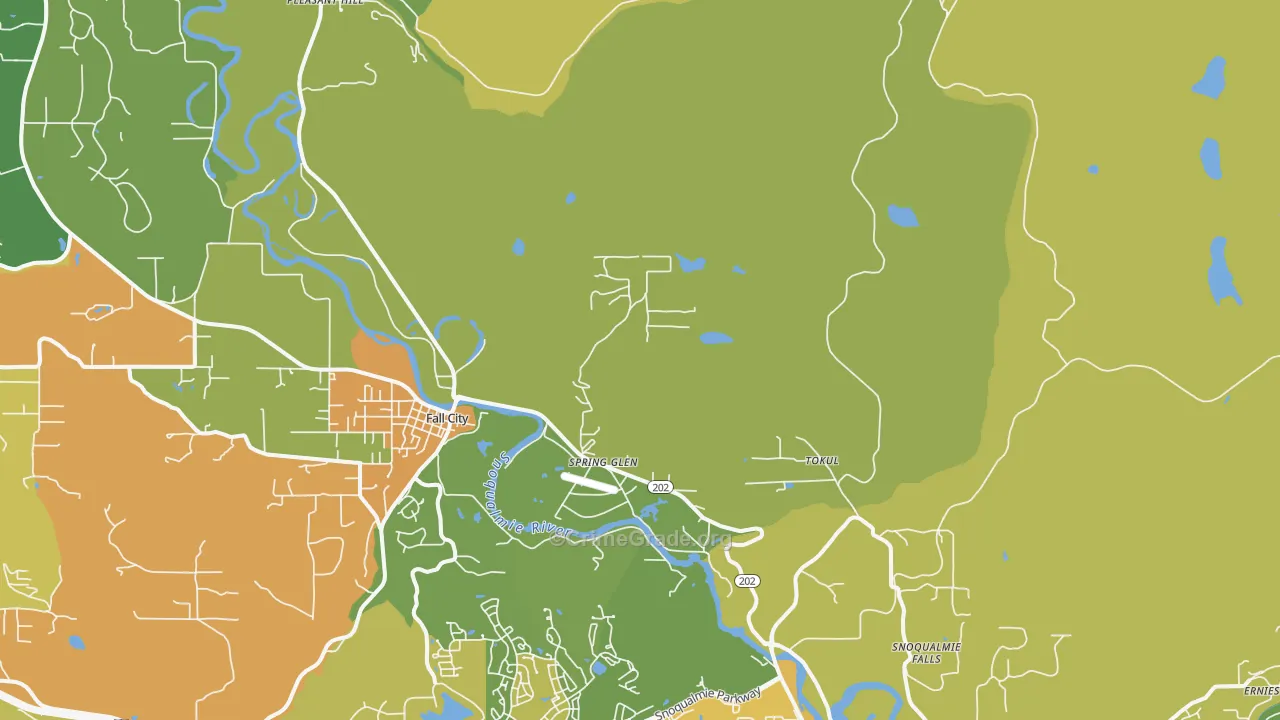 Spring Glen, WA Map of Vehicle Theft Rates