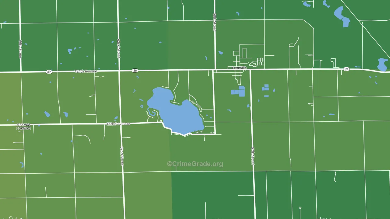 Spring Grove, MI Map of Vehicle Theft Rates
