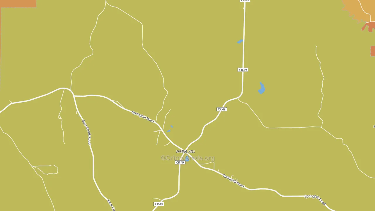 Spring Hill, AL Map of Vehicle Theft Rates