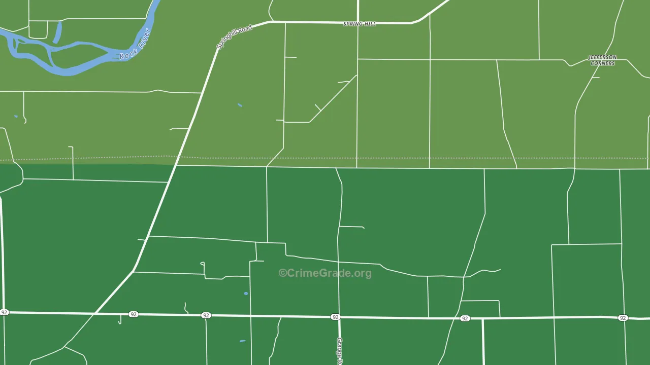 Spring Hill, IL Map of Vehicle Theft Rates