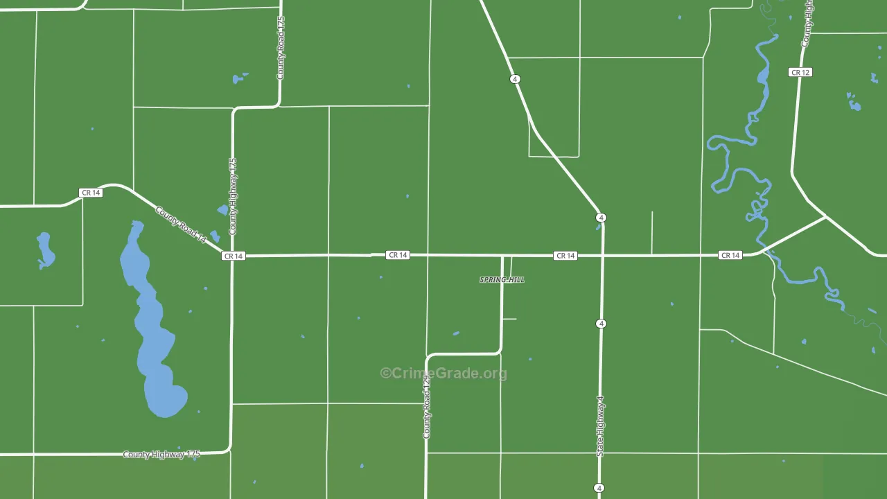 Spring Hill, MN Map of Vehicle Theft Rates
