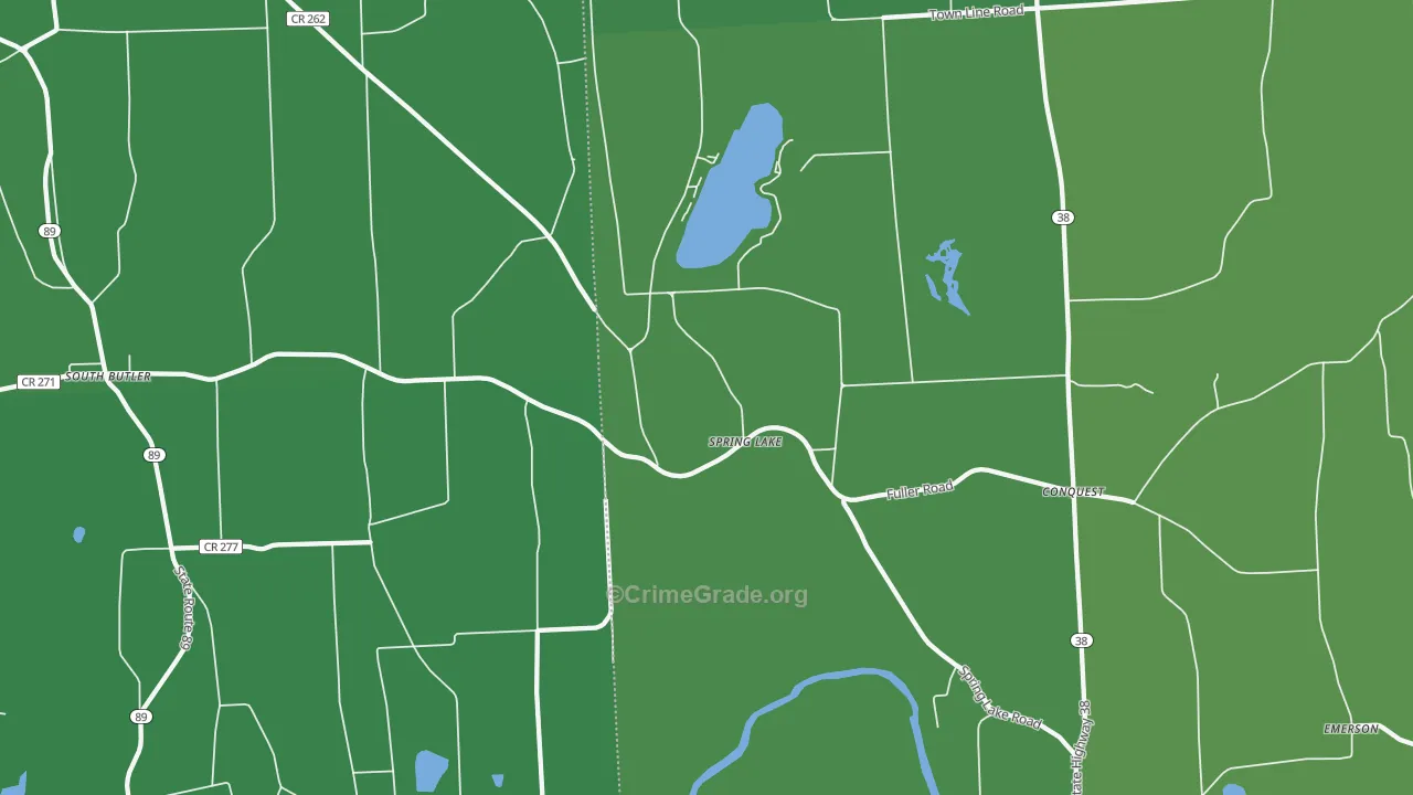 Spring Lake, NY Map of Vehicle Theft Rates