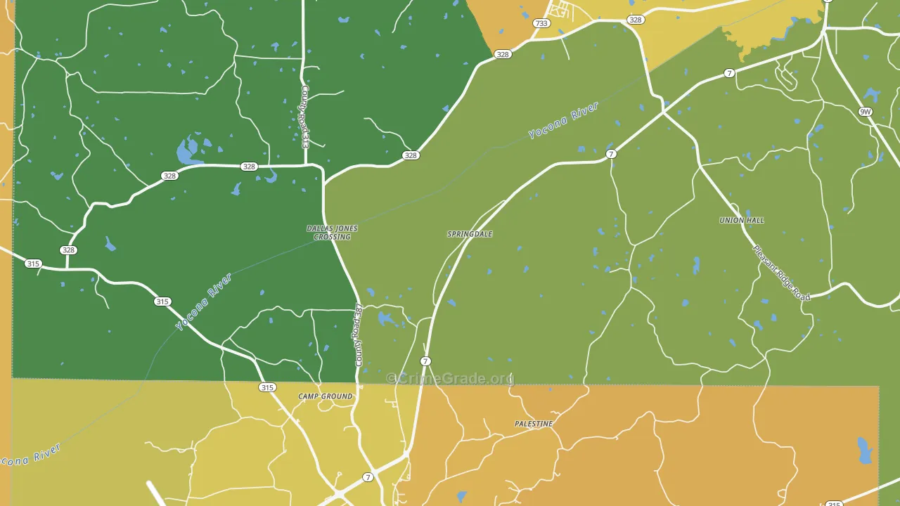 Springdale, MS Map of Vehicle Theft Rates