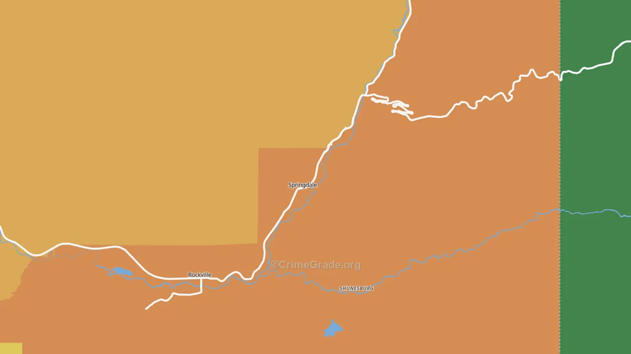 Springdale, UT Map of Vehicle Theft Rates